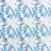 Bay Leaf Print—White-And-Blue—Apparel Fabric —Durable—70% Polyester 30% Cotton—(58/59 Inch) Wide—Available by the Yard—Nationwide Shipping
